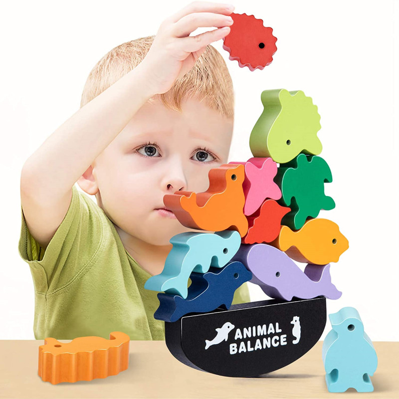Board Game Quarto - Nuevos niños Montessori bloques de equilibrio