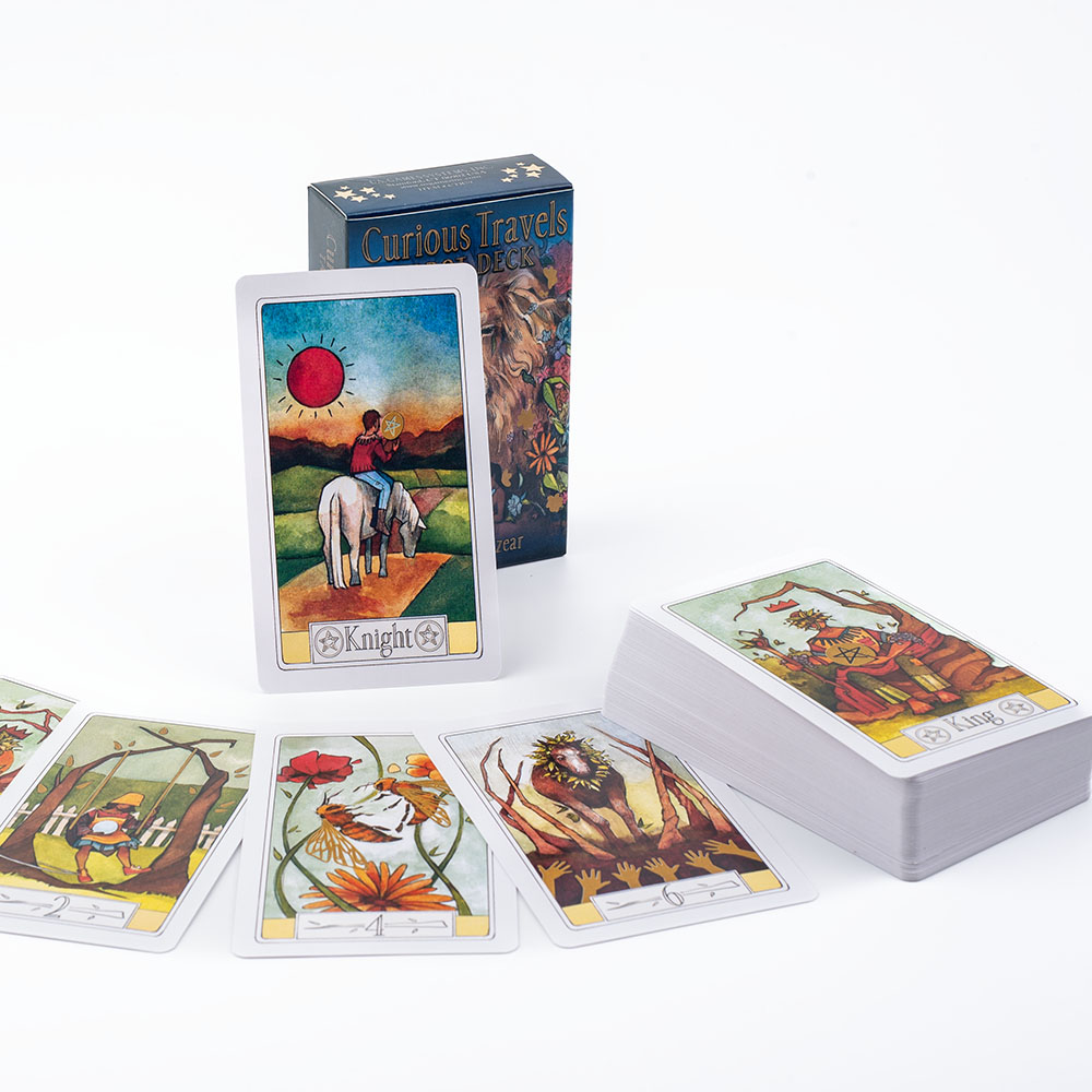 Board Game Illustrator - Tarot de viajes curiosidades, 10,3x6cm, compuesto