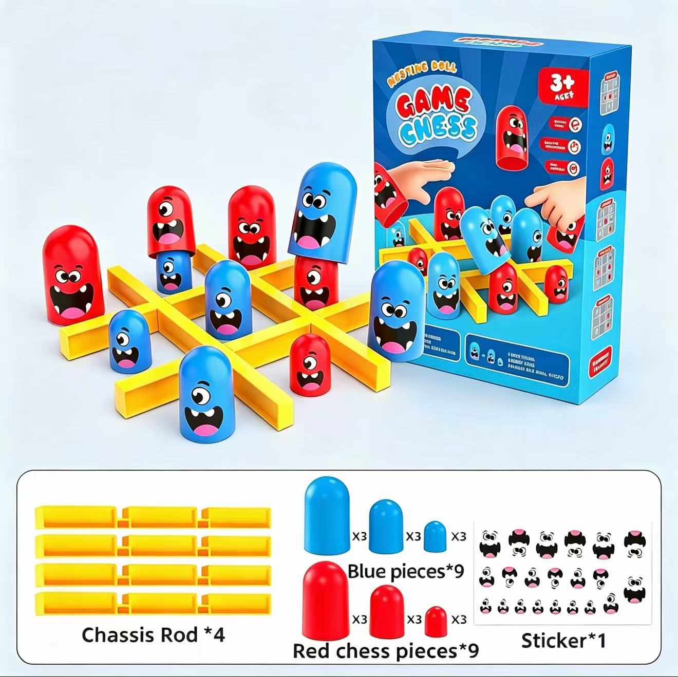 Board Game Quarto - Juego de Mesa Tic-Tac-Toe Eat-and-Be-Sized con