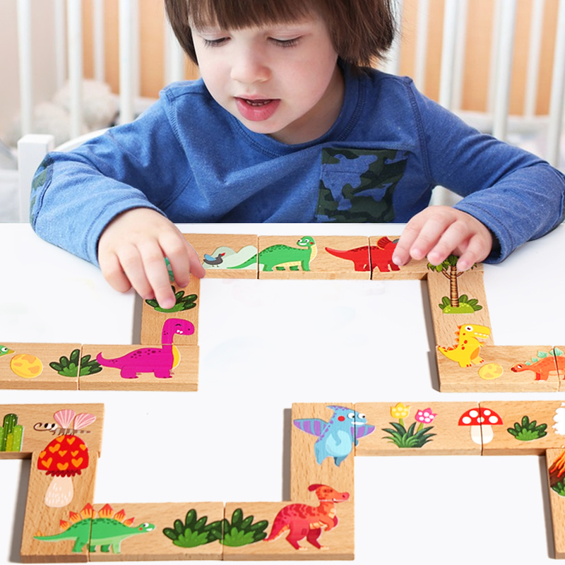 Domino de dinosaurio de madera - Board Game Oath reseña y precio