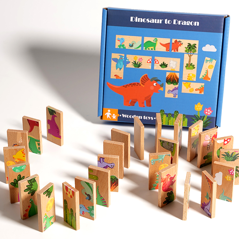 Domino de dinosaurio de madera - Board Game Oath reseña y precio