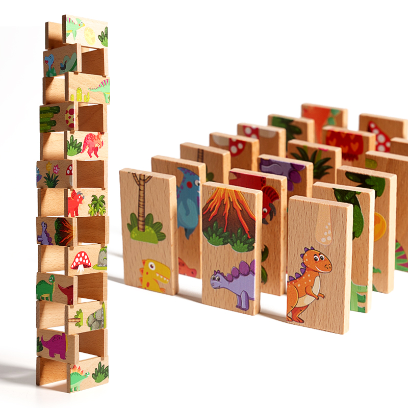 Domino de dinosaurio de madera - Board Game Oath reseña y precio